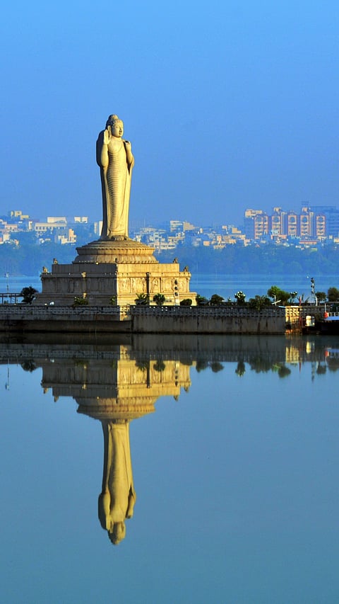 Buddha statue at Hussain Sagar Lake