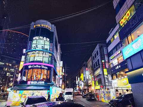 Nightview of Hongdae Walking Street