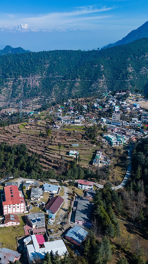 An aerial view of Khirsu