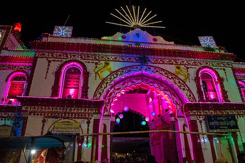 A lit-up Bastar Palace during Dussehra in 2018