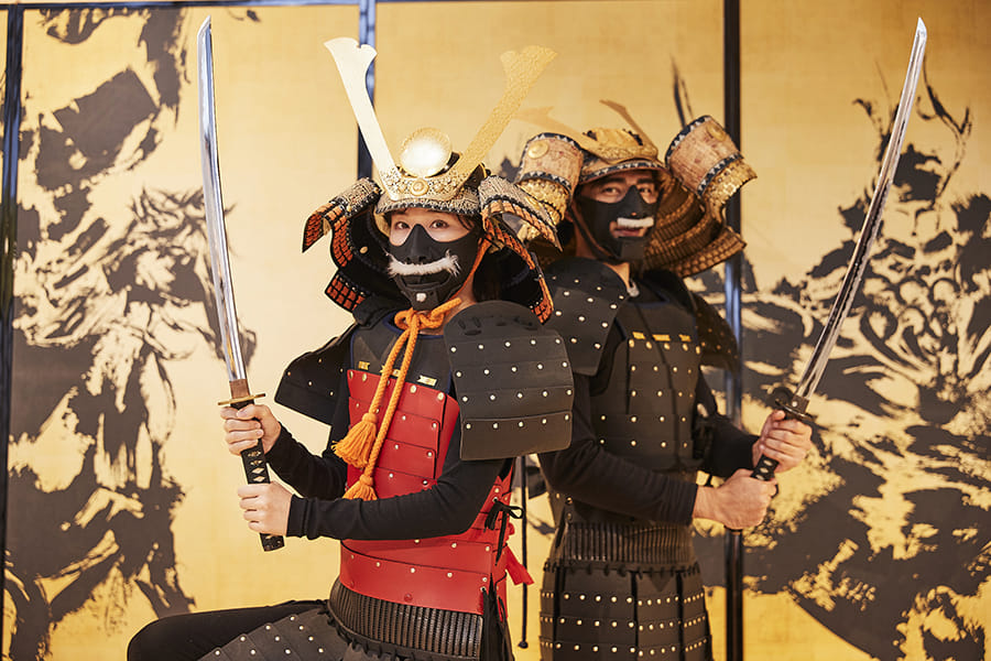 As part of the samurai experience at the Samurai Ninja Museum Kyoto, visitors get to live the life of a samurai for a little while by donning armour, costumes and replica swords