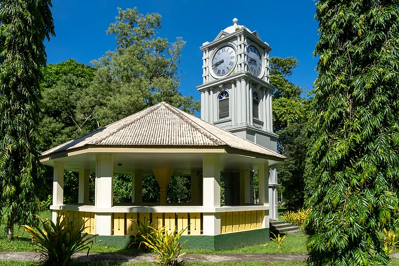 The Clock tower at Thurston Gardens in Suva, Fiji