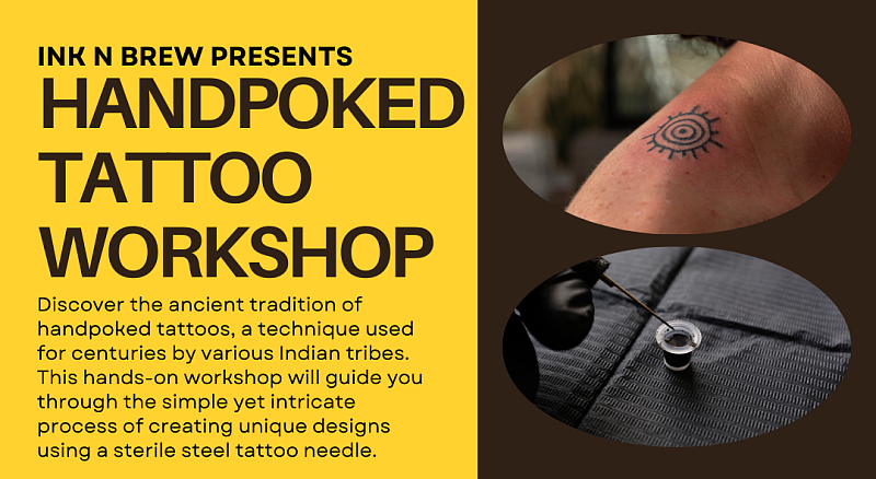 Hand-poked tattoos are common in many Indian tribes