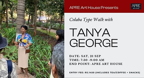 Independent typographer and type designer Tanya George will lead participants on a walk around Colaba to examine how languages are visualised, used and represented in the area