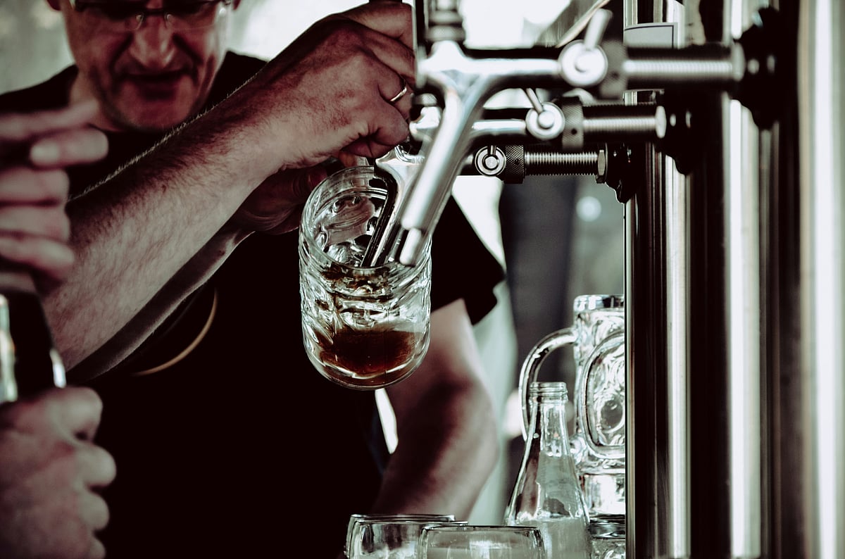 Beer being poured out