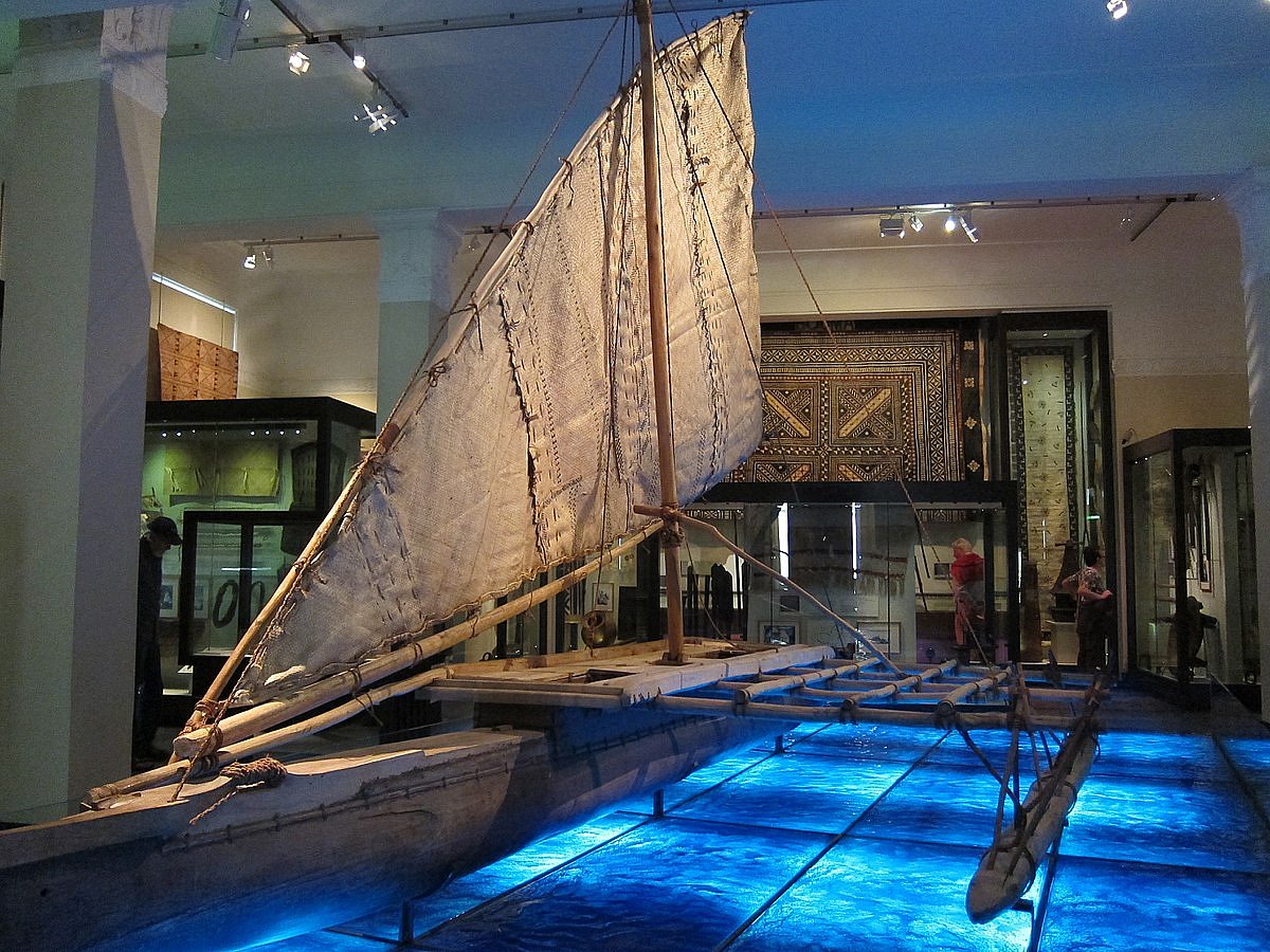 Camakau, a sailing canoe in Fiji Museum