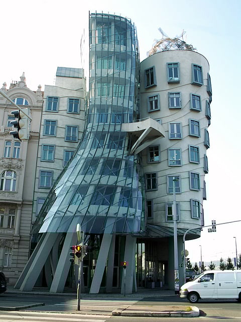 A view of the Dancing House of Prague