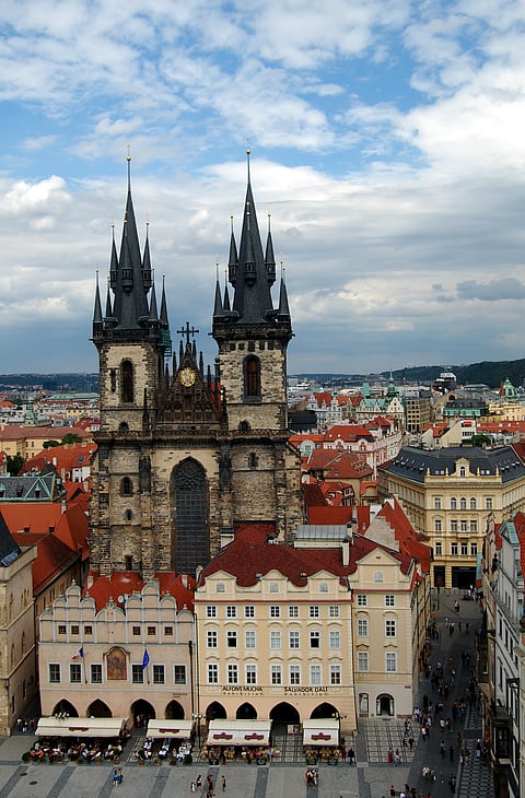 A view of Prague's Church of Our Lady Before Týn