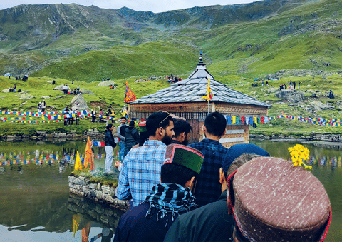 It is said about the holy lake that it was constructed by the Pandavas at the time of exile