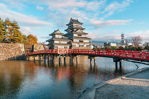 Matsumoto Castle or Crow Castle in autumn