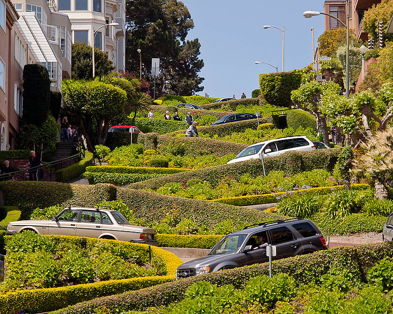 San Franciscos Lombard Street on Russian Hill is widely known as the Crookedest Street in the World