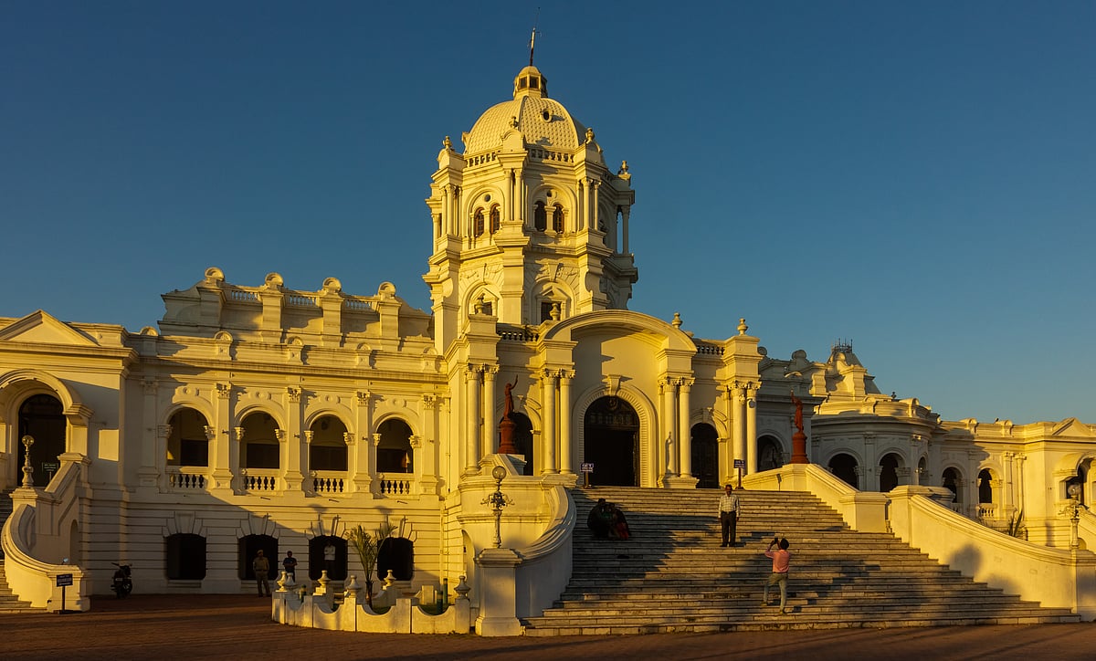 Ujjayanta Palace in Tripura during golden hour