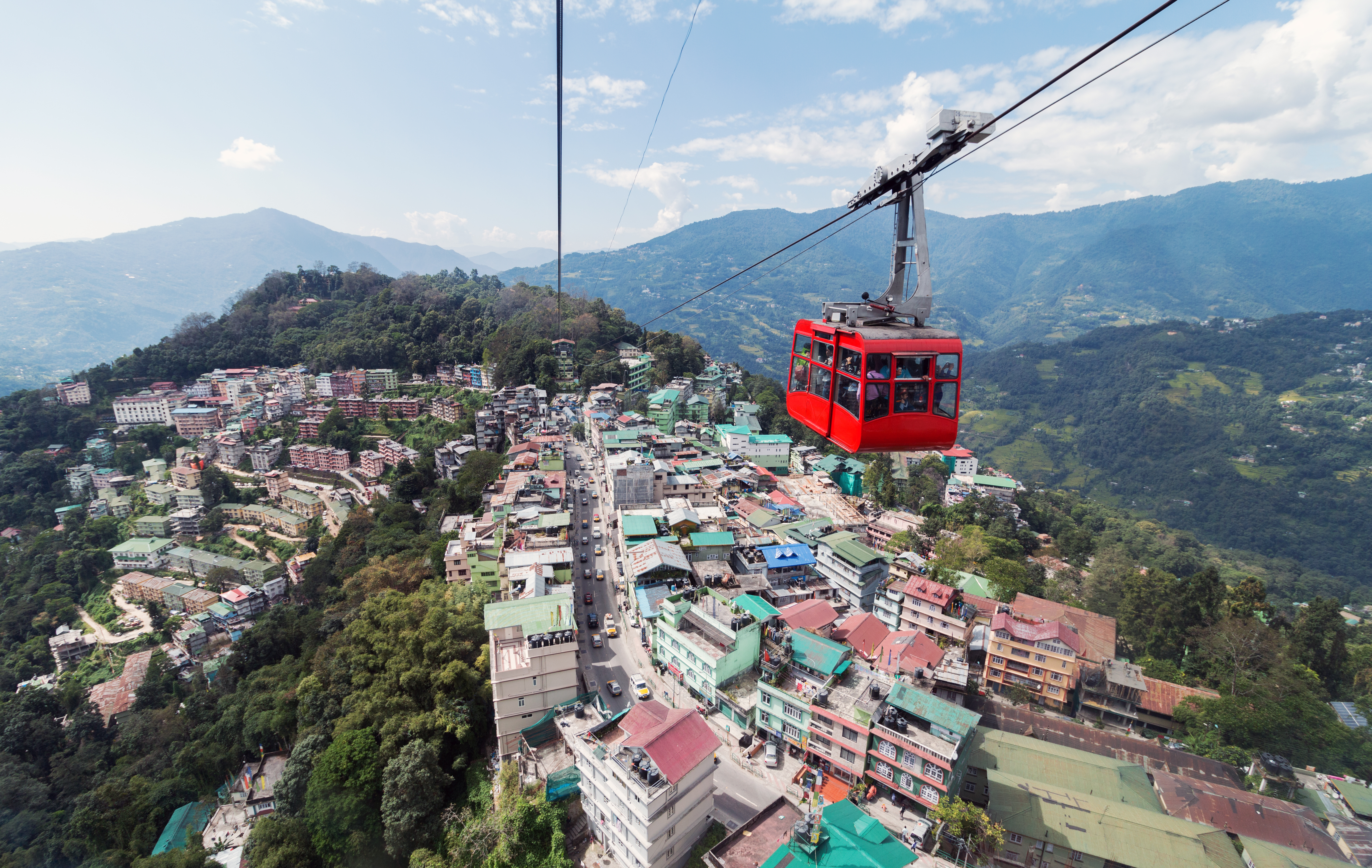 A ropeway/cable car in Gangtok, Sikkim