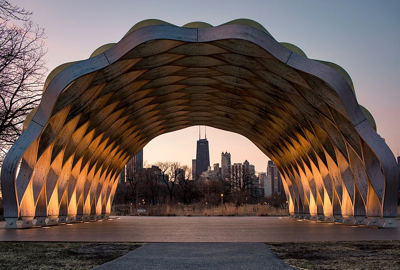Hints of the Chicago skyline from Lincoln Park