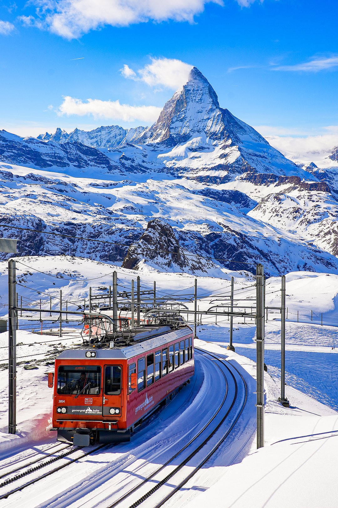 Cogwheel train of the Gornergrat Railway, Zermatt, Swiss Alps