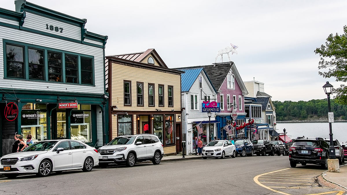 A street in Bar Harbor