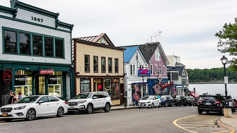 A street in Bar Harbor