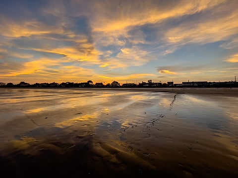 Sunset at a beach in Kennebunkport