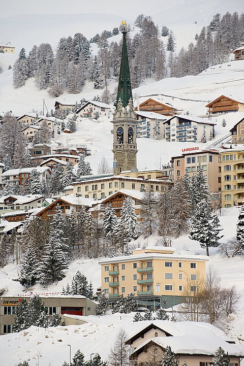 A view of St. Moritz, Switzerland in winter