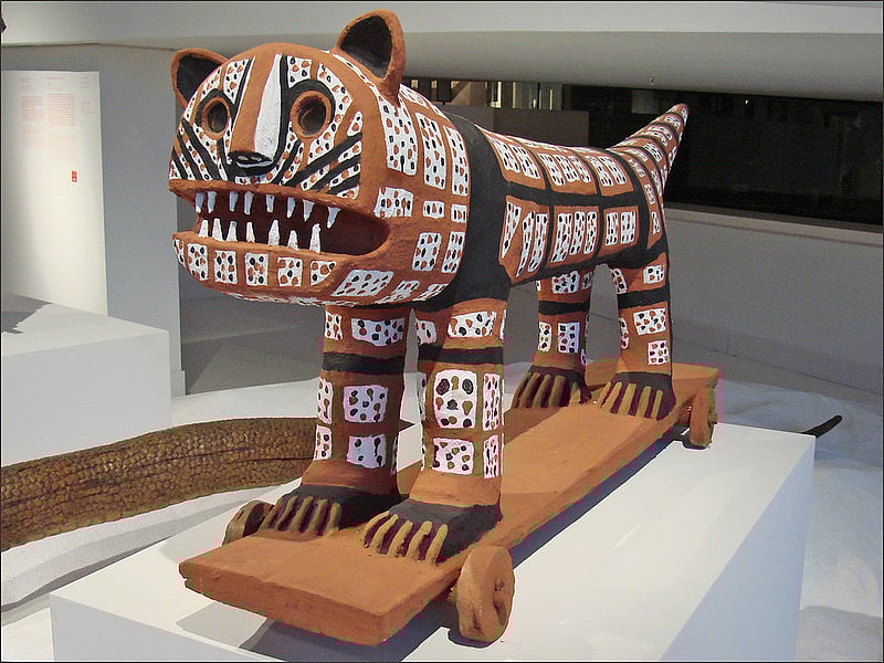 A tribal art Tiger at the museum