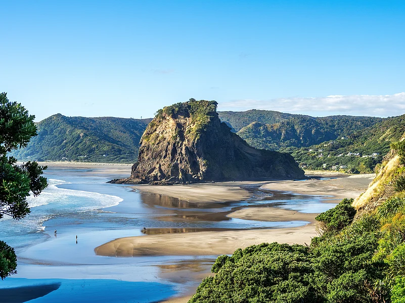 The Lion Rock headland at Piha Beach