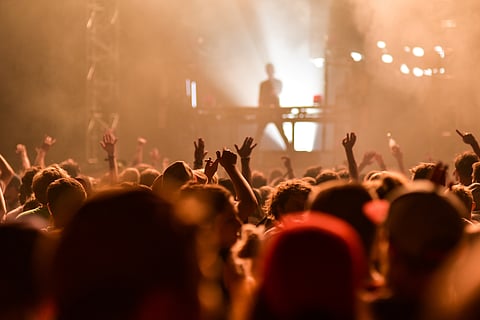 A shot of a techo music festival