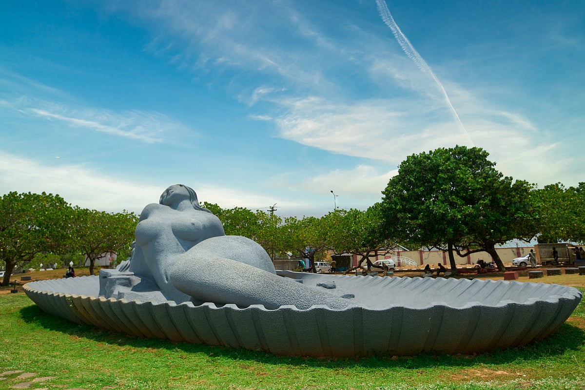 Artist Kanayi Kunhiramans enormous mermaid sculpture