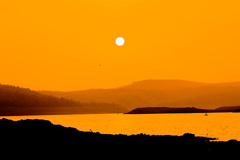 Beautiful sunrise at Somasila, Telangana