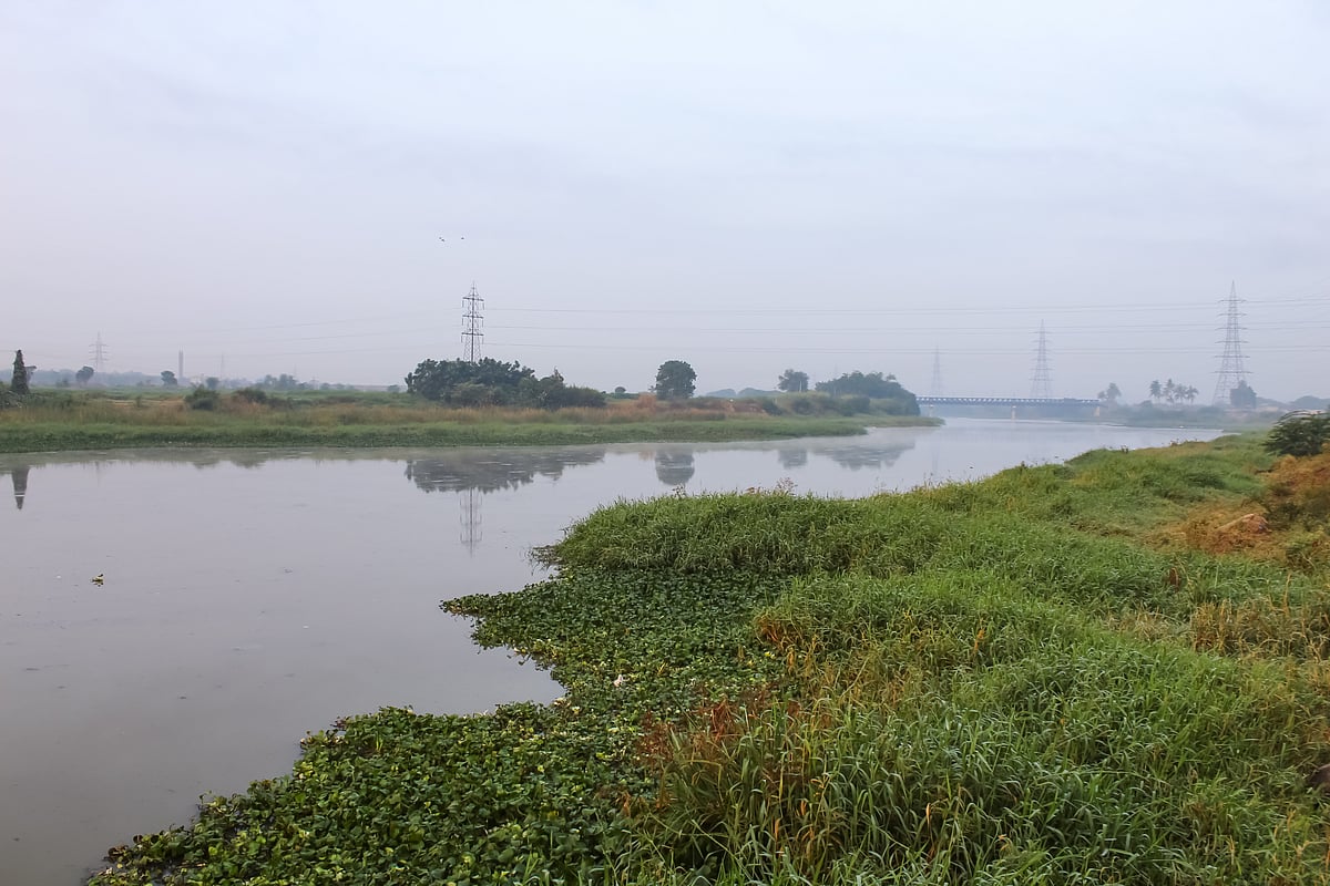 The Musi River flows through Hyderabad