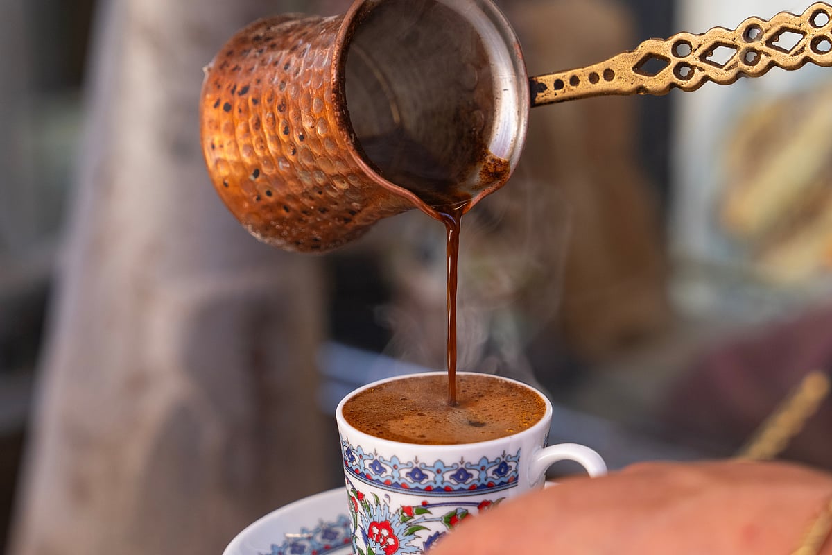 Turkish coffee being served in Istanbul