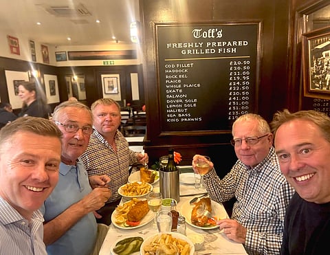 Toff's has a great assortment of fish, such as rock salmon, haddock, cod, and skate