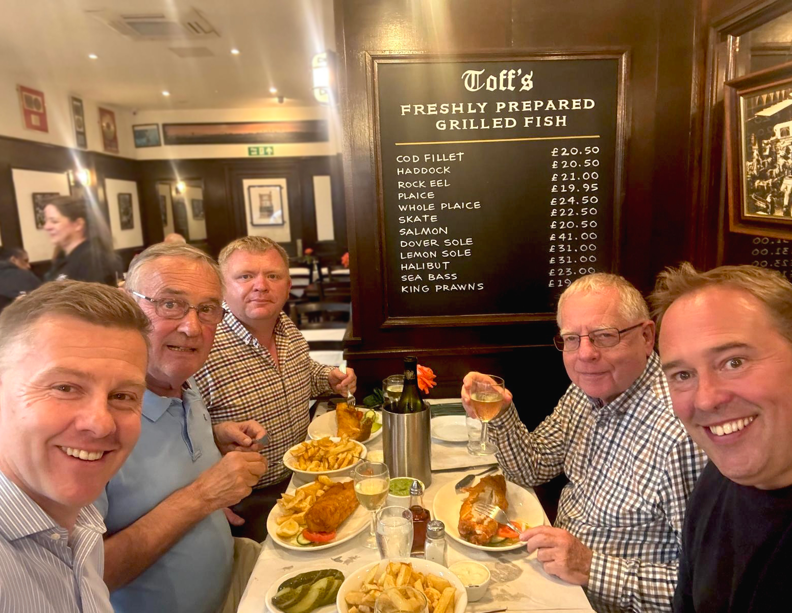 Toffs has a great assortment of fish, such as rock salmon, haddock, cod, and skate