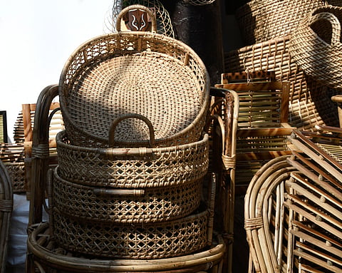 Traditional bamboo crafts by the Naga people