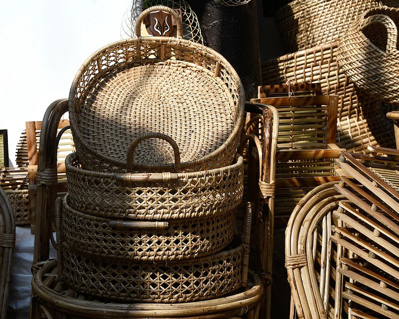 Traditional bamboo crafts by the Naga people