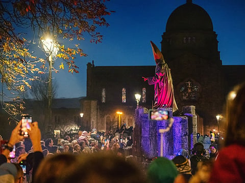 Galway's Macnas Halloween Parade features magnificent puppets and hundreds of dancers