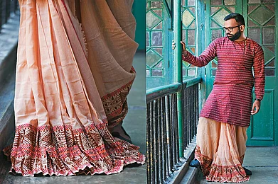 Courtesy: Parama Calcutta : A tant dhuti from Parama Calcutta, a brand focused on Bengals traditonal textiles