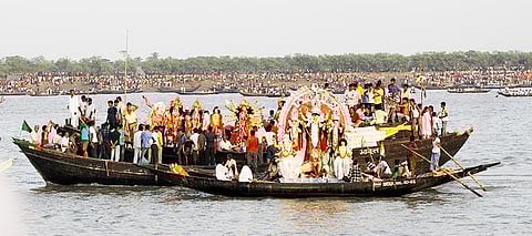 Bisarjan by both countries on the same river