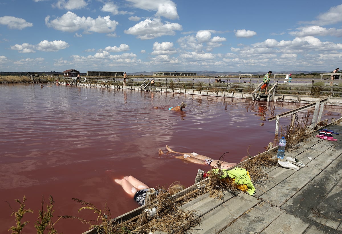 The mineral-rich water teems with silicates, sands, gypsum, and iron and aluminium compounds