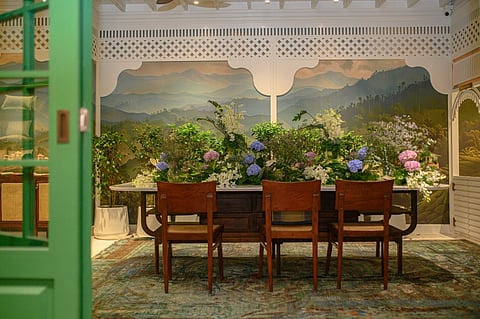 The imagined balcony space where you can enjoy a cup of tea