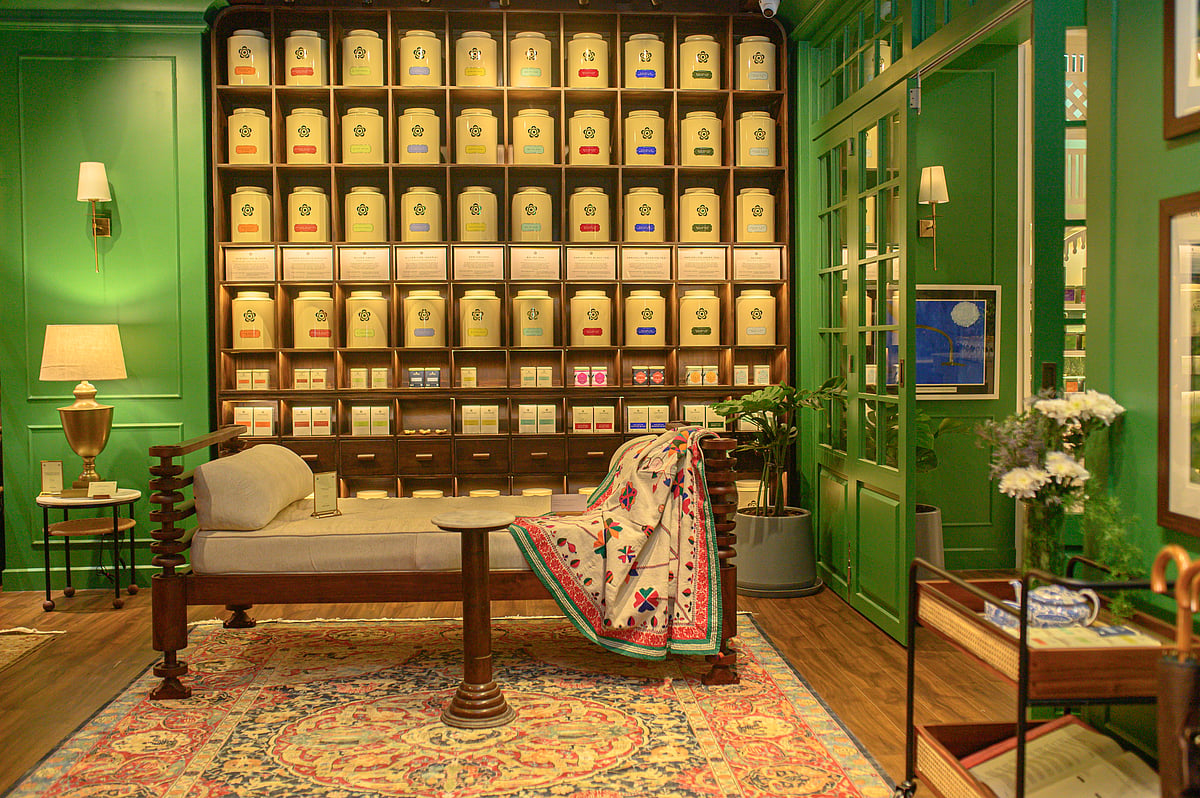 Everything in the store is for sale, from throws to tea, and carpets