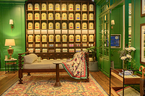 Everything in the store is for sale, from throws to tea, and carpets