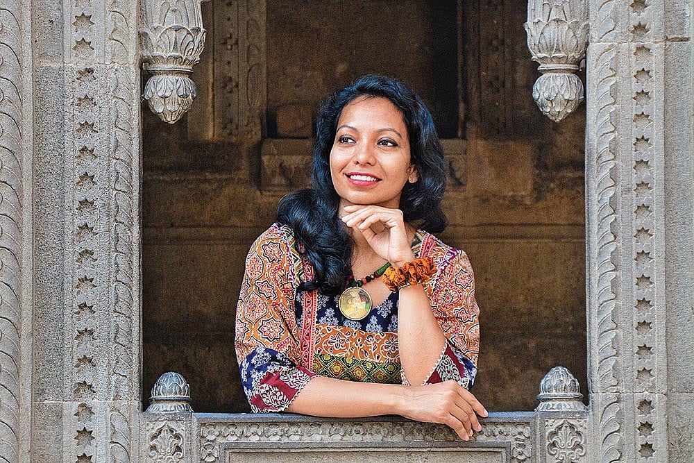 Photo: Pritha Dasmahapatra : Dasmahapatra at Ahilya Bais weaving town of Maheshwar