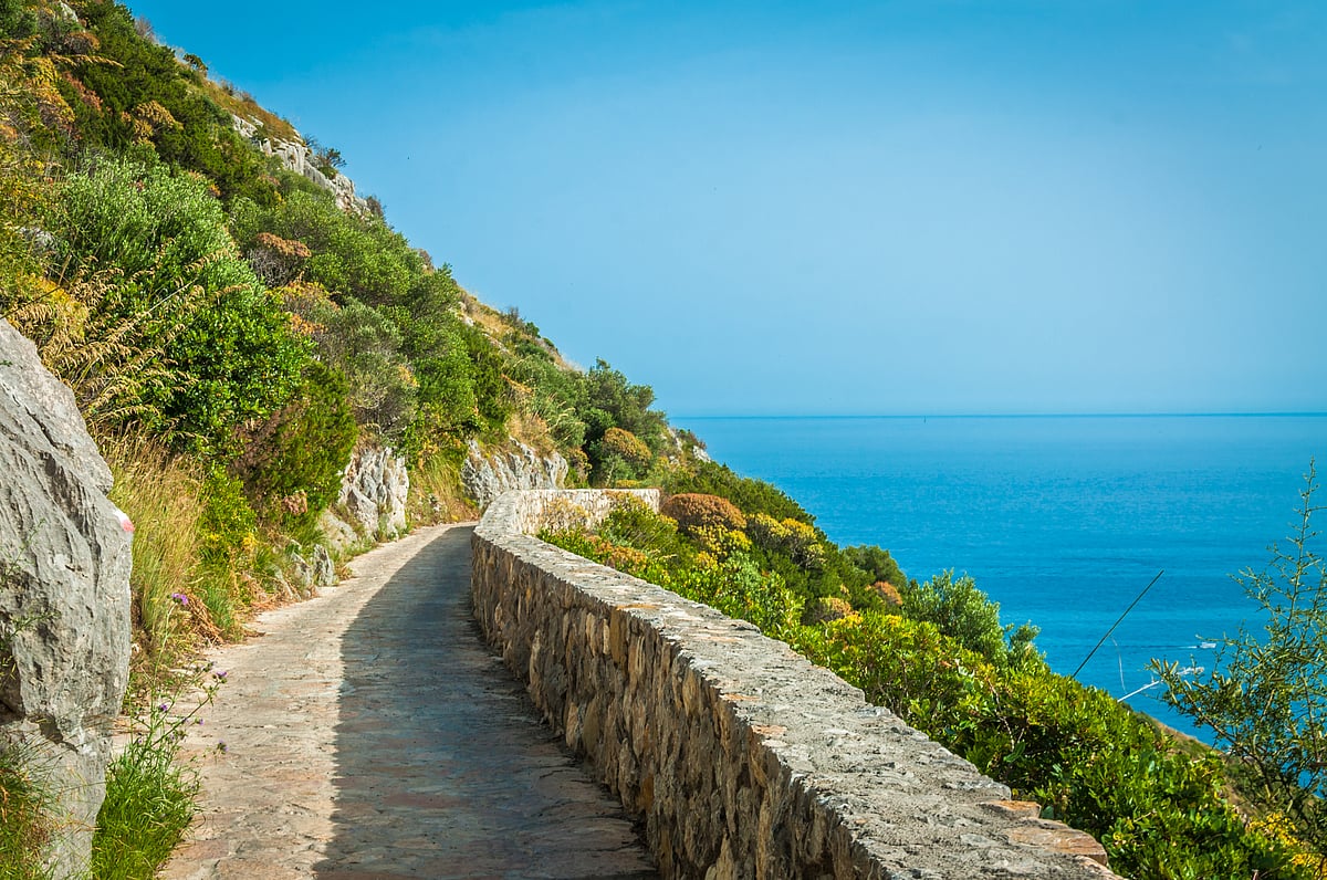This historic trail winds along the cliffs with breathtaking views of the Mediterranean Sea
