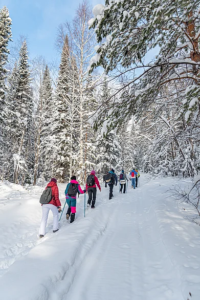 Shutterstock : People on an enjoyable trek in the winter season