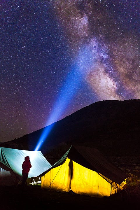 The Milky Way galaxy as seen from the Gangabal Campsite in Sonamarg