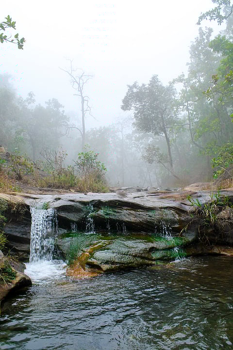 A waterfall in Pachmarhi