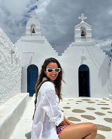 tripti_dimri/instagram : Bollywood actress Tripti Dimri in Santorini, Greece