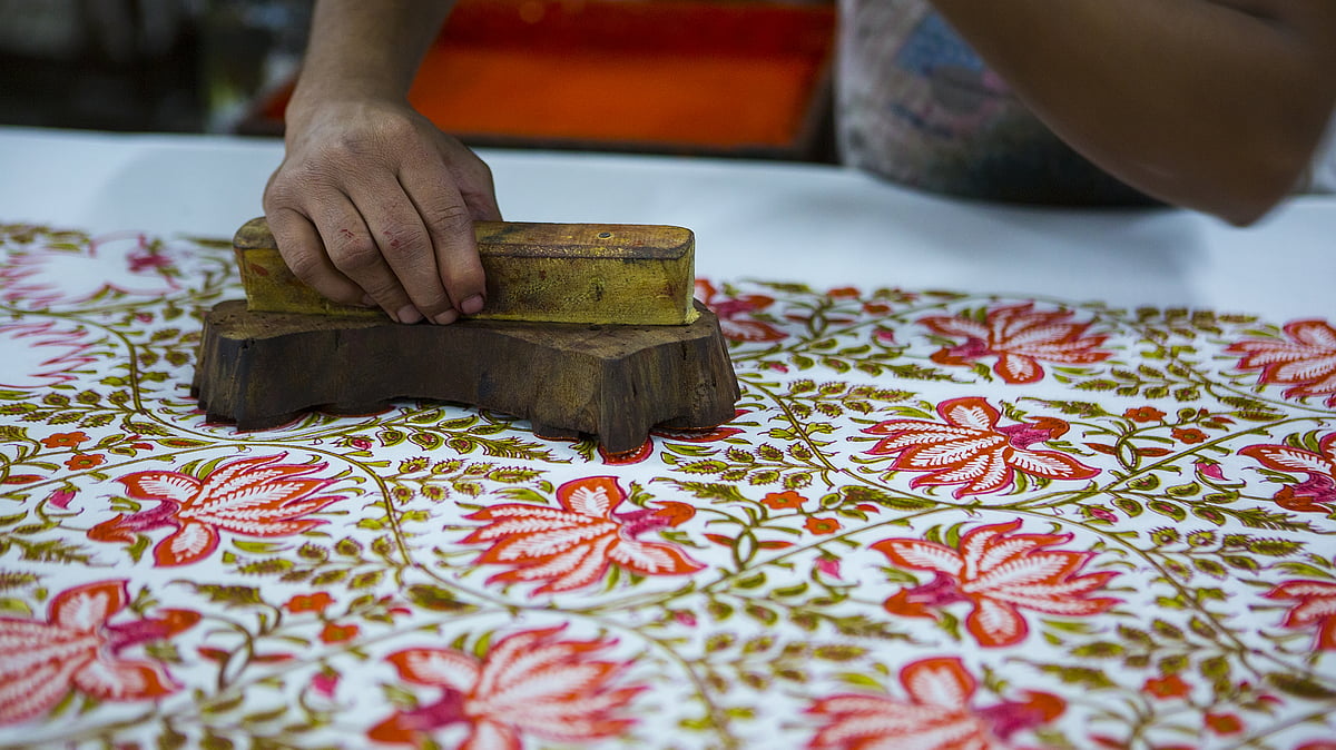 A block printing artisan at work in Jaipur