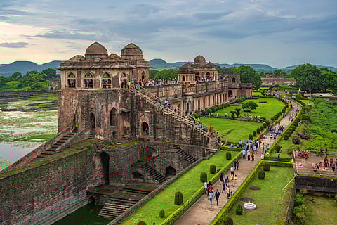 A view of the Jahaz Mahal of Mandu