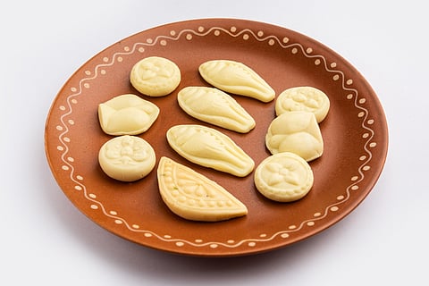 A festive plate of sandesh